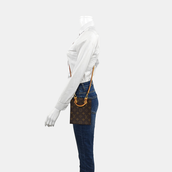 SAC PLAT Mini Monogram Coated Canvas Brown