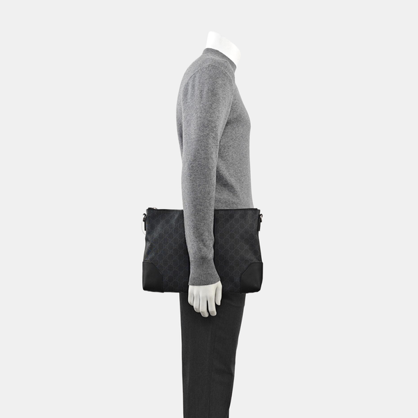 GG Supreme Monogram Coated Canvas Gray