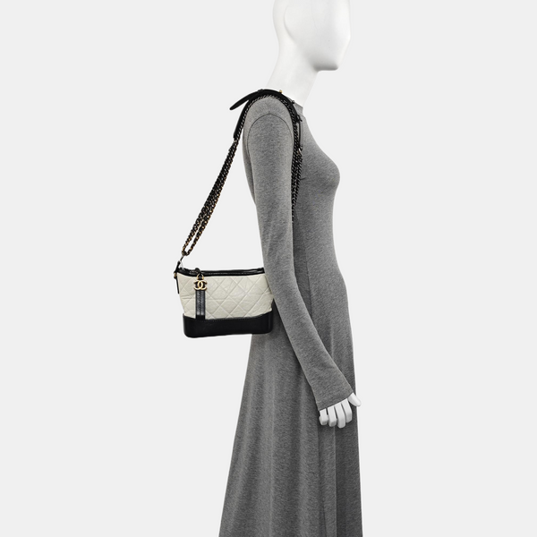 GABRIELLE Small Quilted Calfskin White