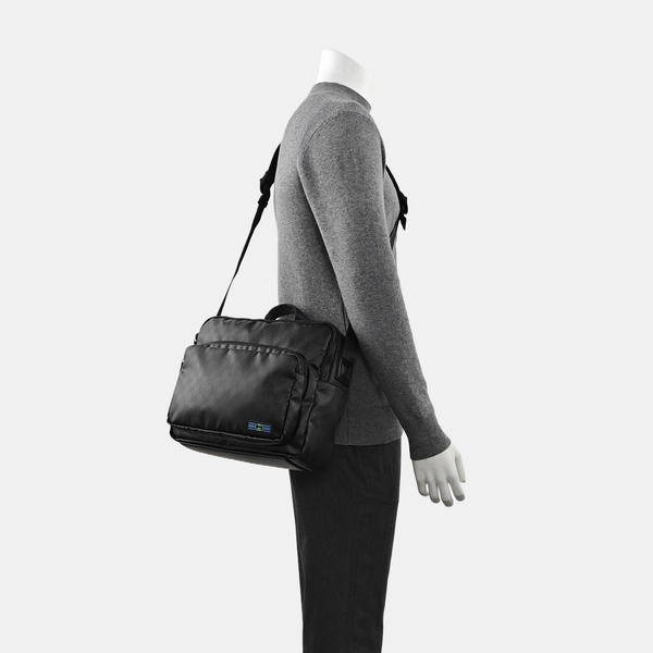 Monogram Coated Canvas Shoulder Bag Black