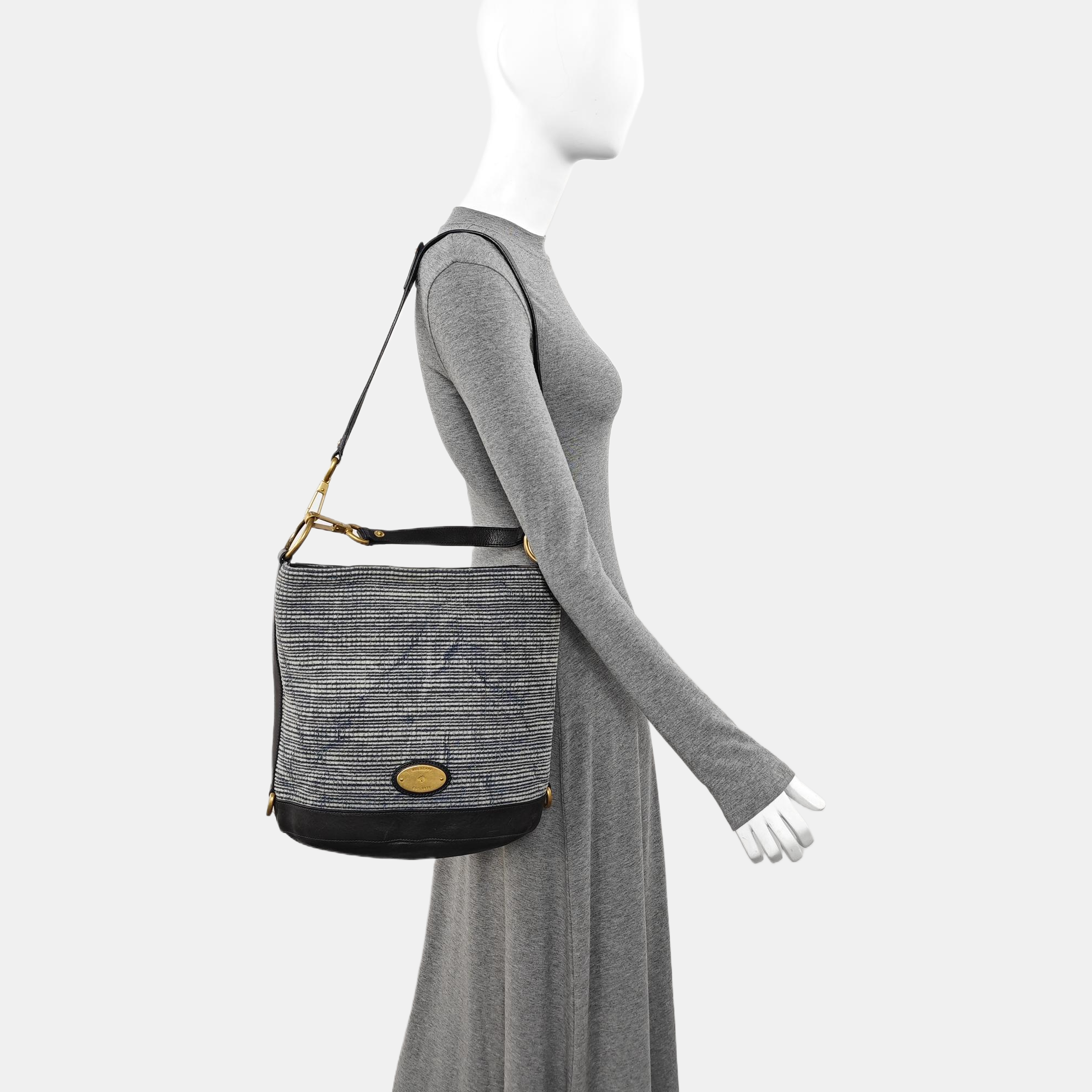 Fabric Bucket Bag Blue