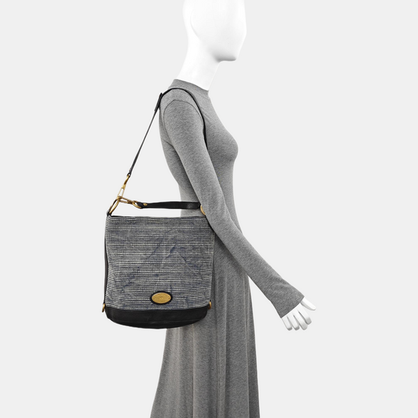 Fabric Bucket Bag Blue