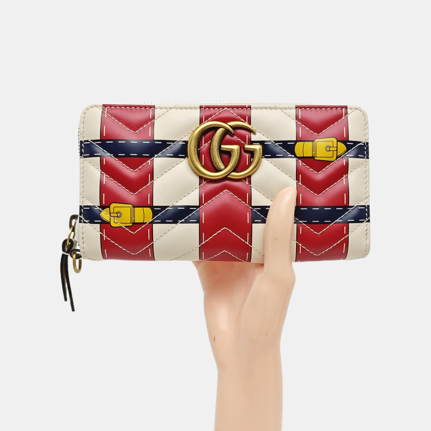 Quilted Calfskin Wallet White