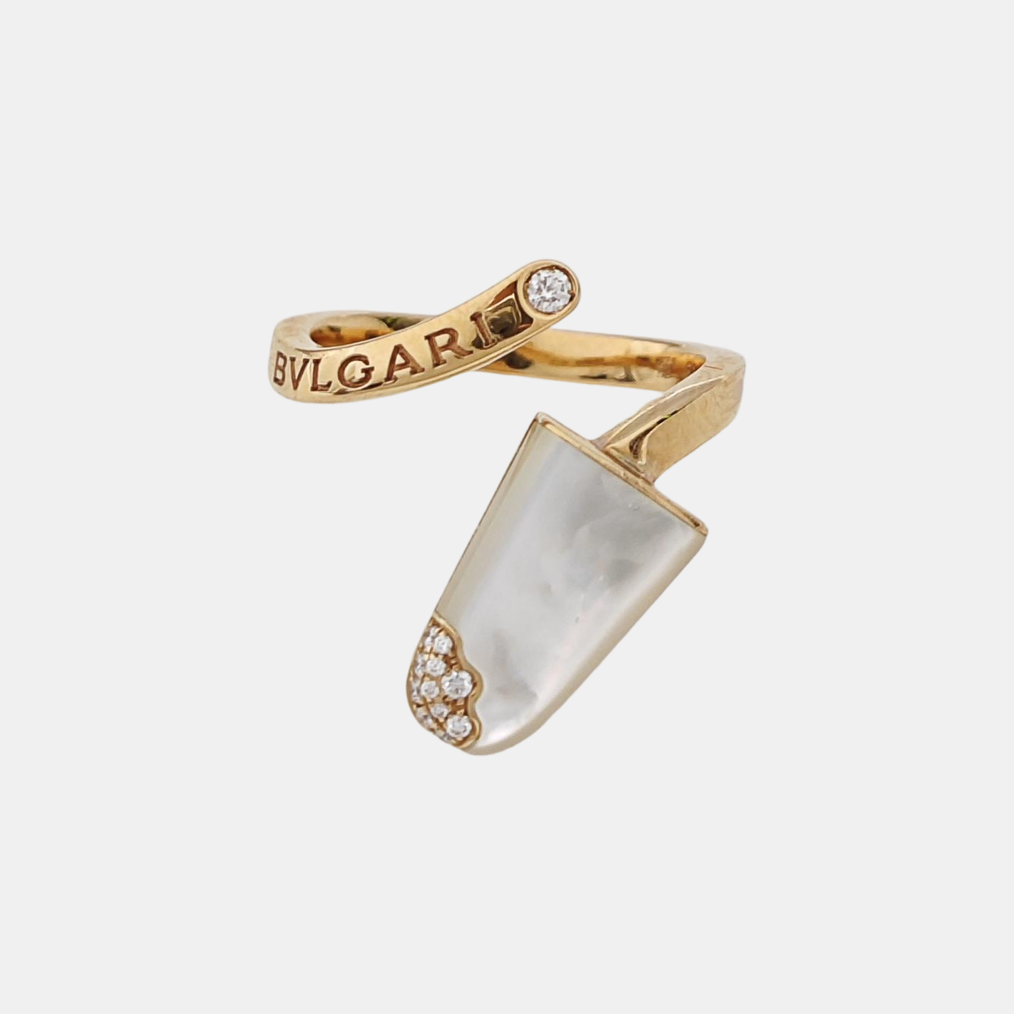 BVLGARI BVLGARI Anillo de Oro Rosa de 18k Blanco Talla EU 50