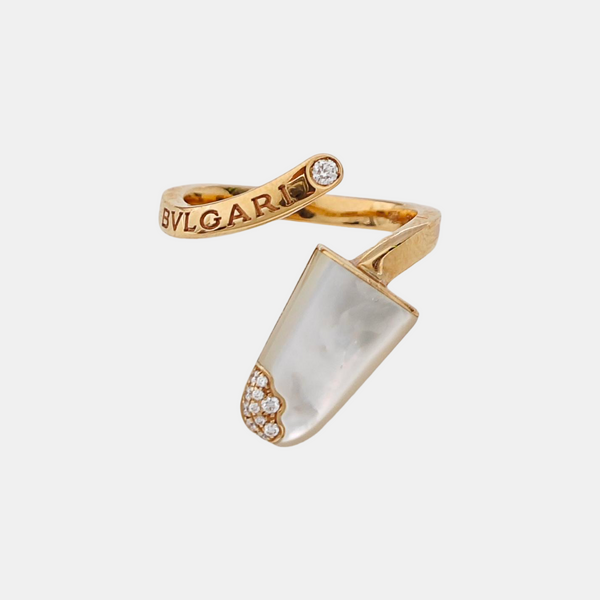 BVLGARI BVLGARI Anillo de Oro Rosa de 18k Blanco Talla EU 50