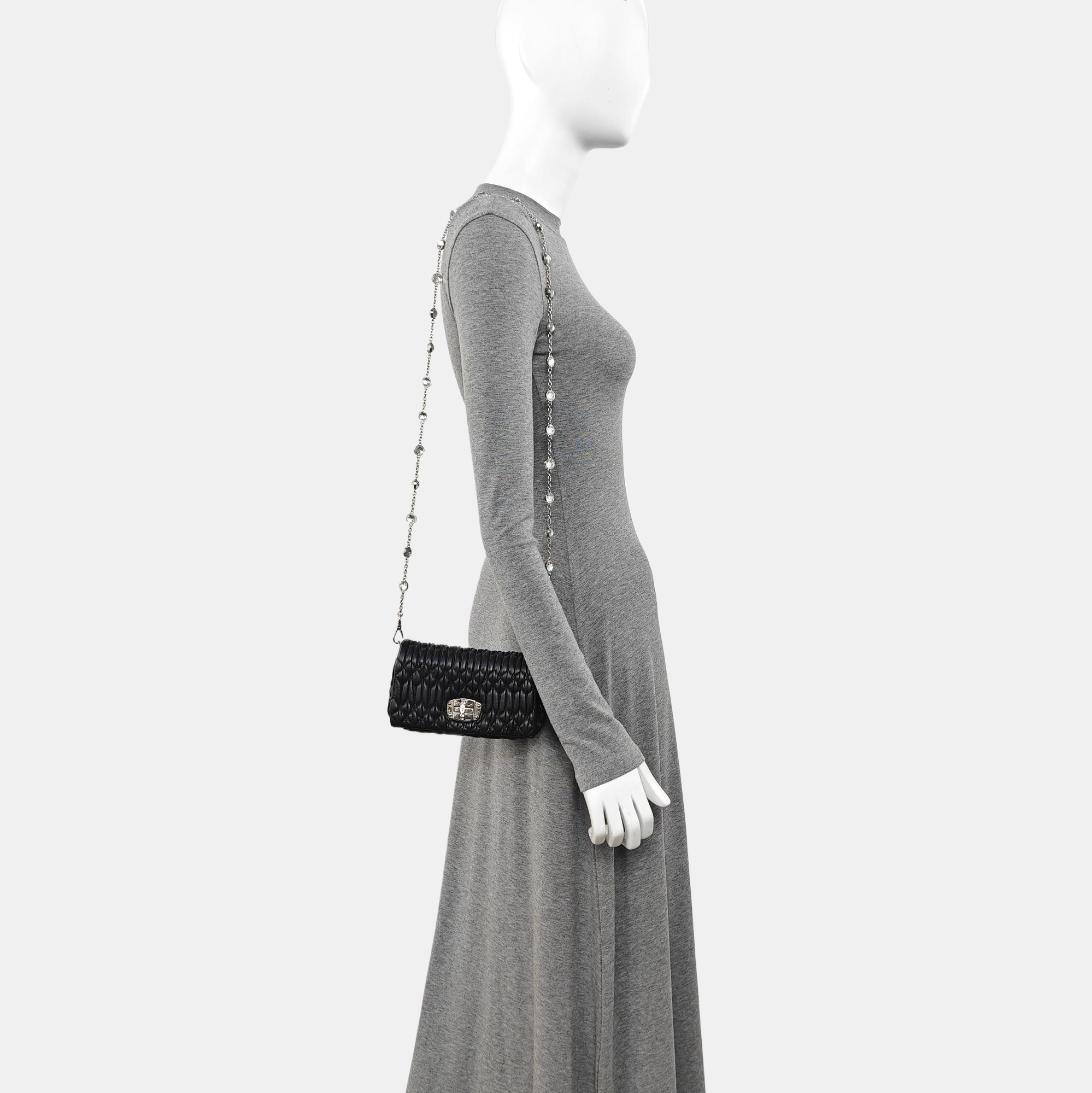 Crystal Mini Lambskin Black