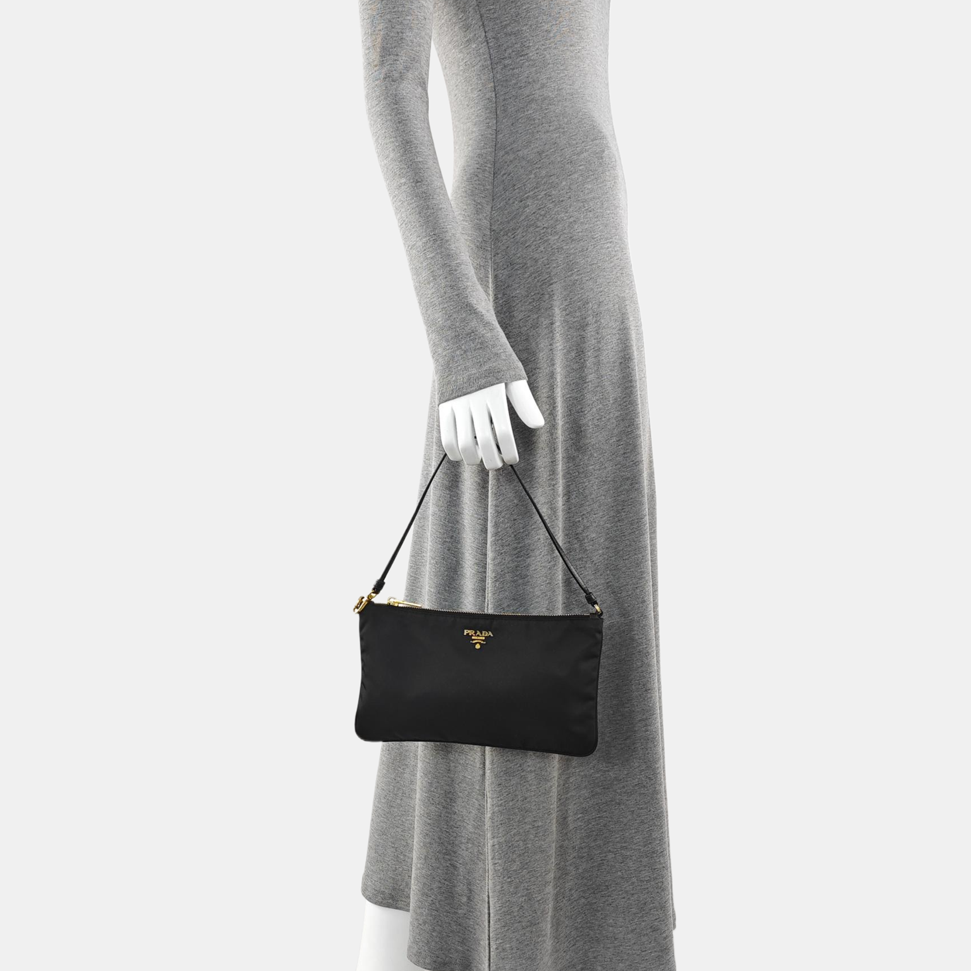 Nylon Top Handle Bag Black