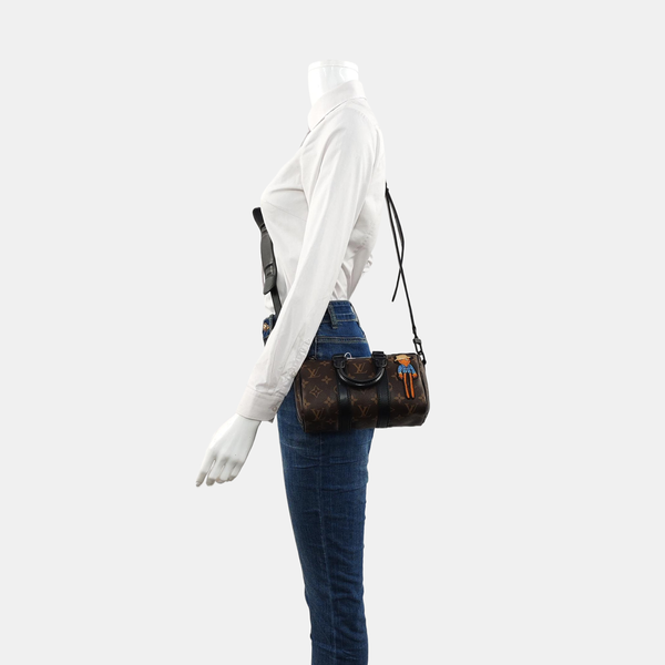 KEEPALL Nano Monogram Coated Canvas Brown
