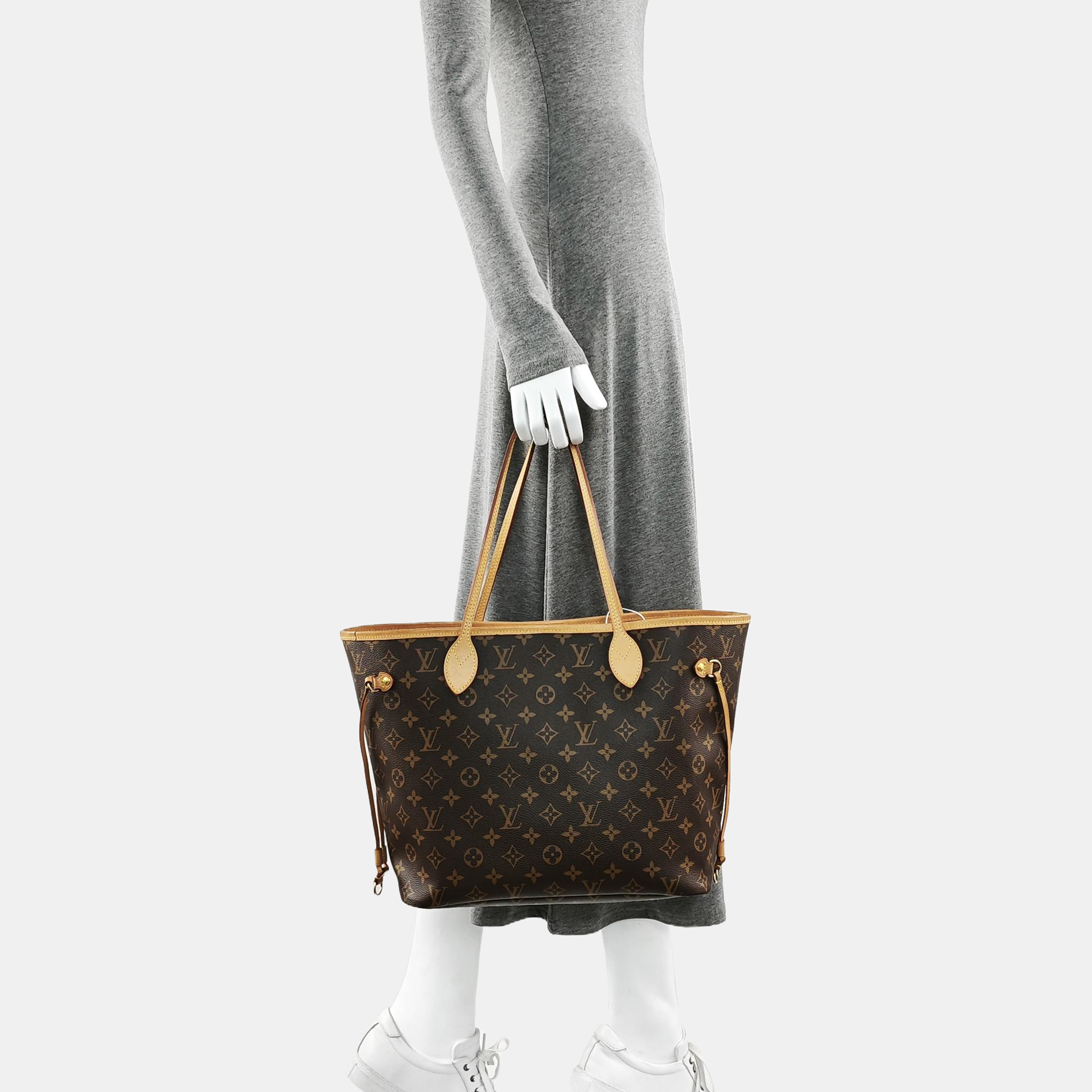 NEVERFULL MM Monogram Coated Canvas Brown