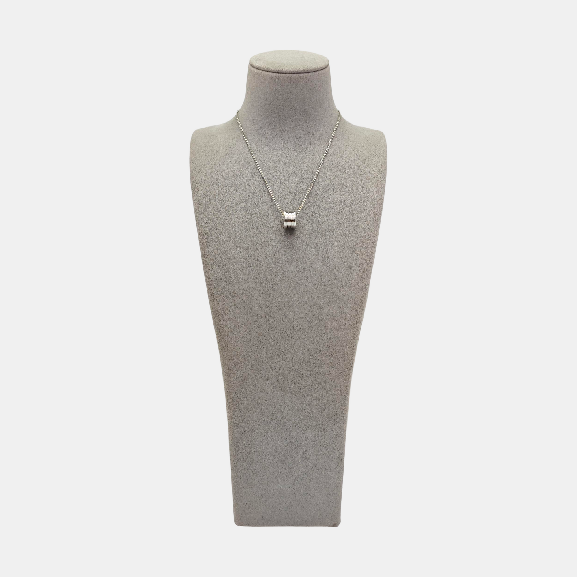 B.ZERO1 18k White Gold Silver Necklace