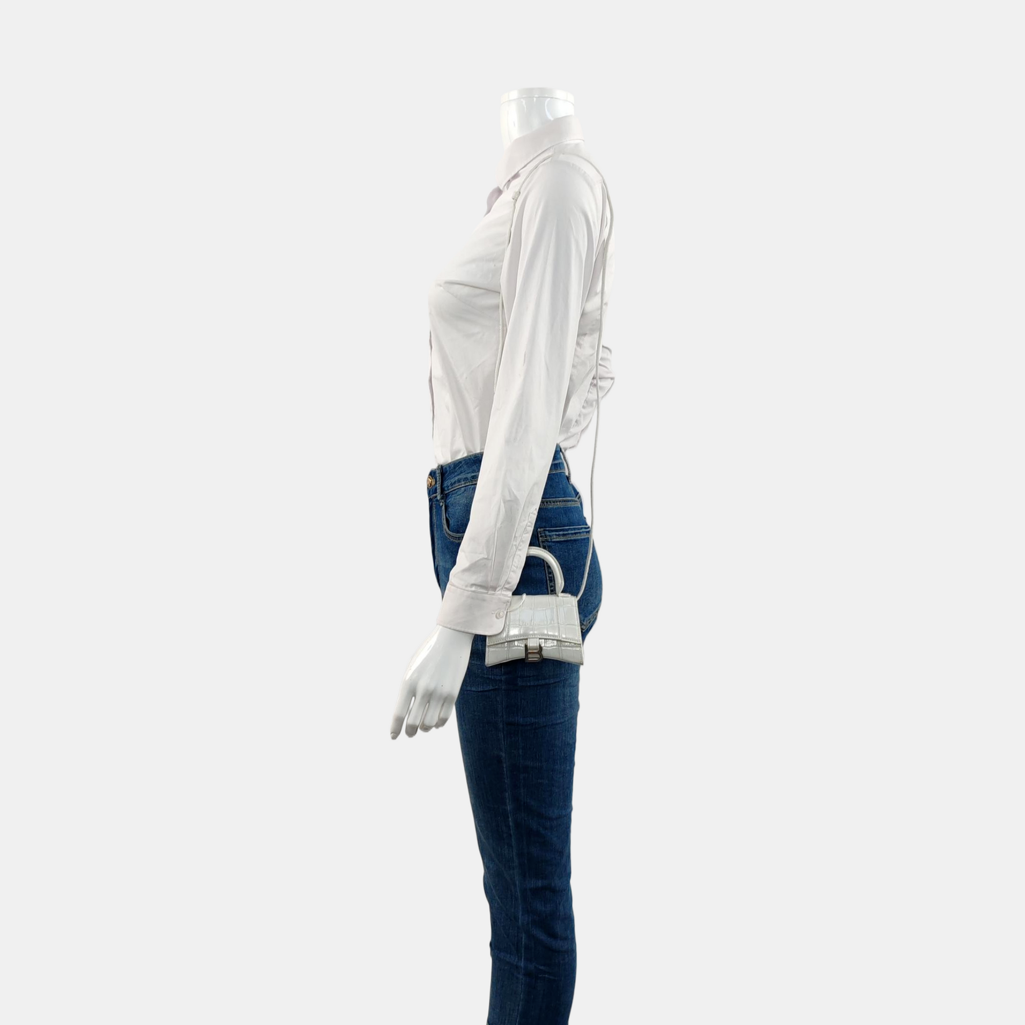 Hourglass Mini Calfskin White