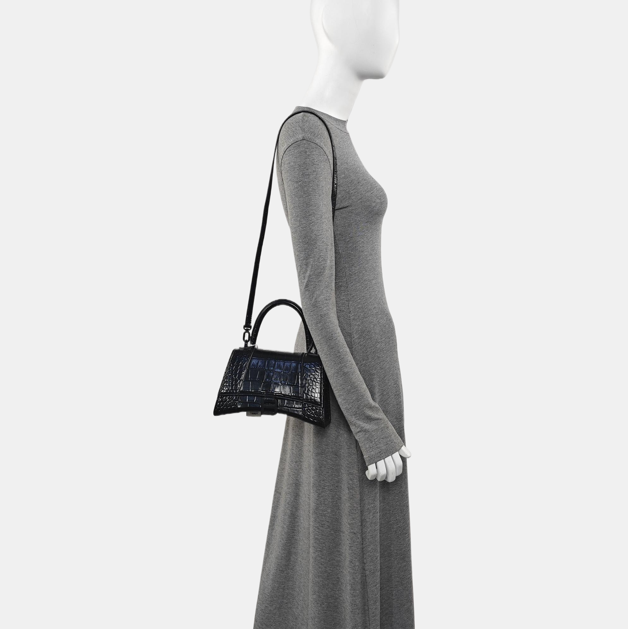 Hourglass S Calfskin Black