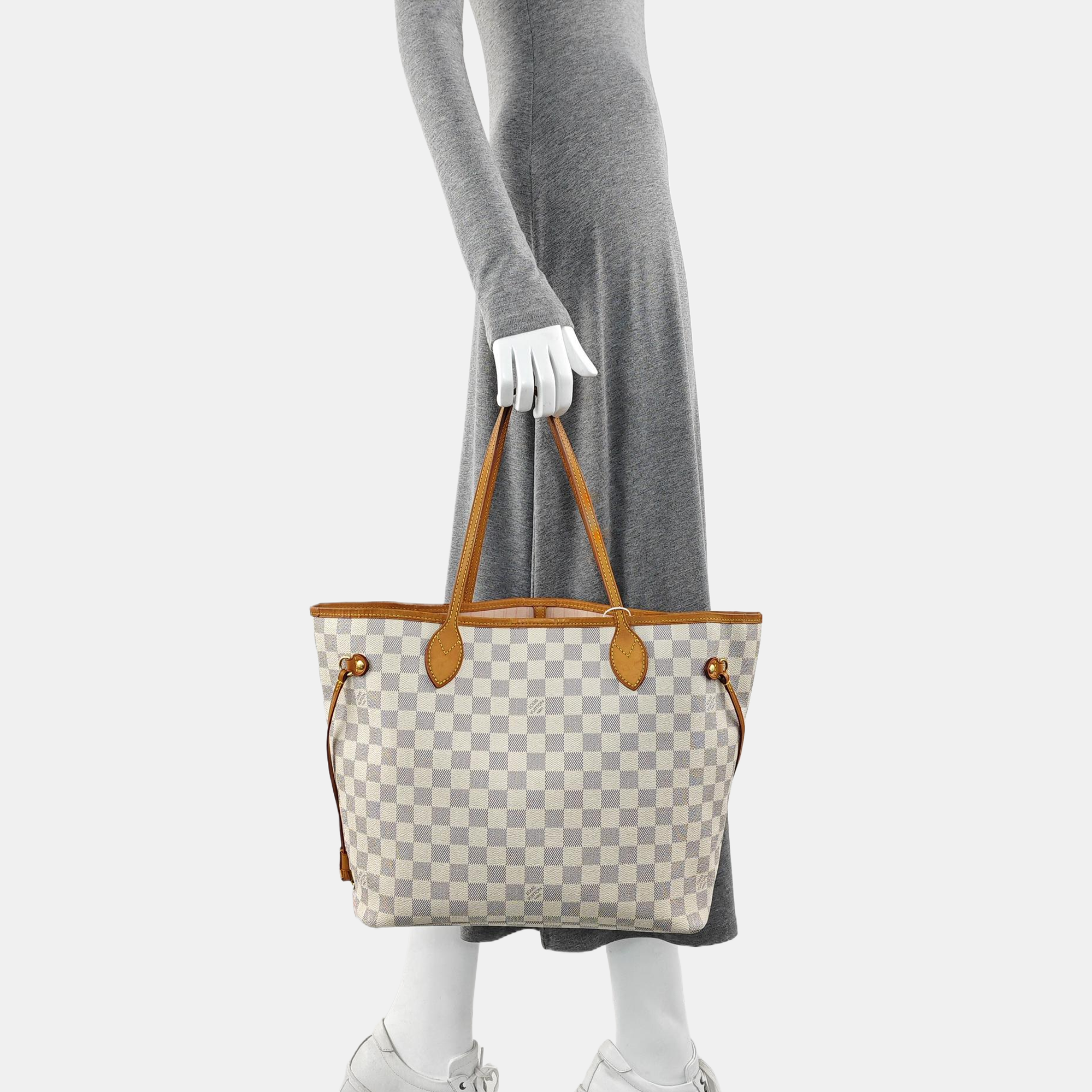 NEVERFULL MM Damier Azur Coated Canvas White
