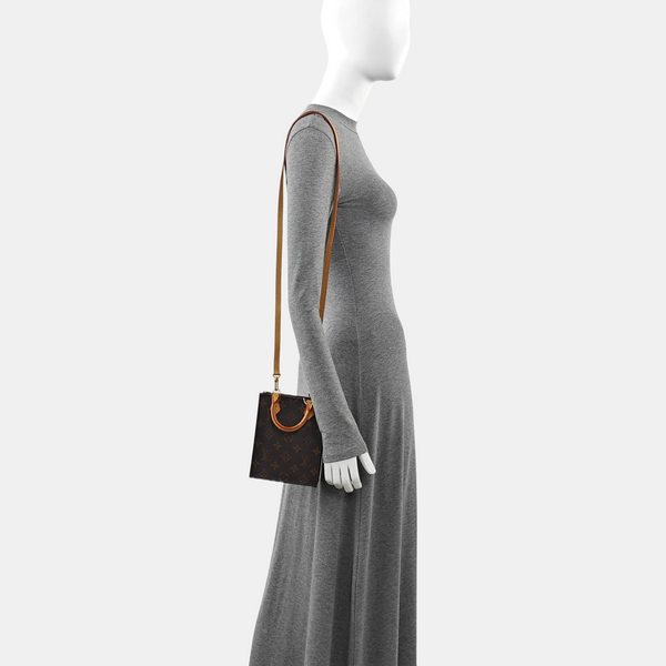 SAC PLAT Mini Monogram Coated Canvas Brown