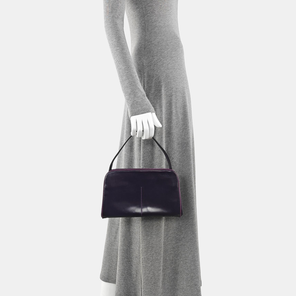 Calfskin Top Handle Bag Purple