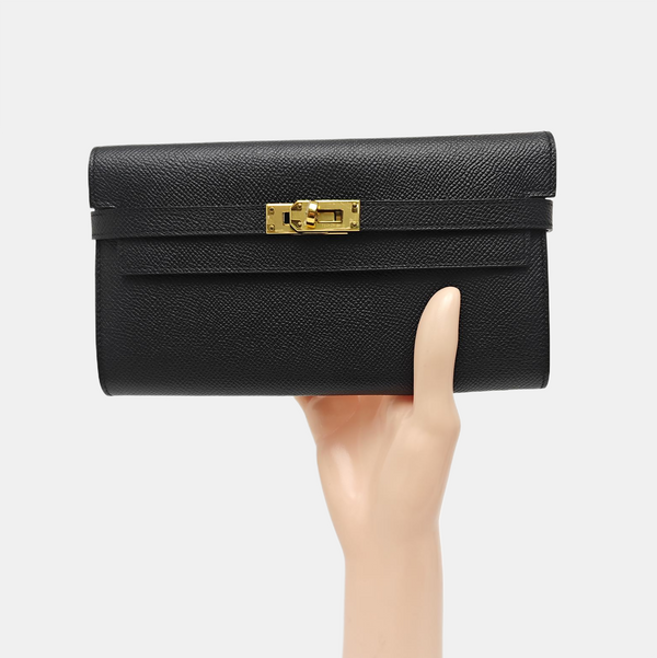 Kelly 20 Epsom Black Wallet