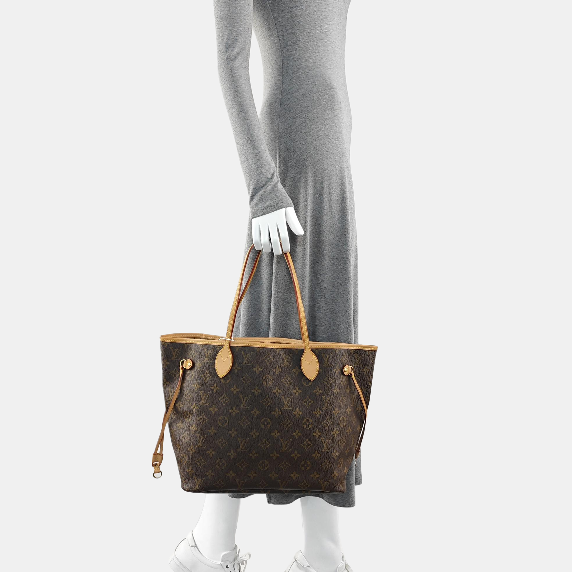 NEVERFULL MM Monogram Coated Canvas Brown