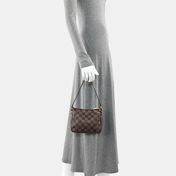 TROUSSE MAKE UP Damier Ebene Coated Canvas Brown