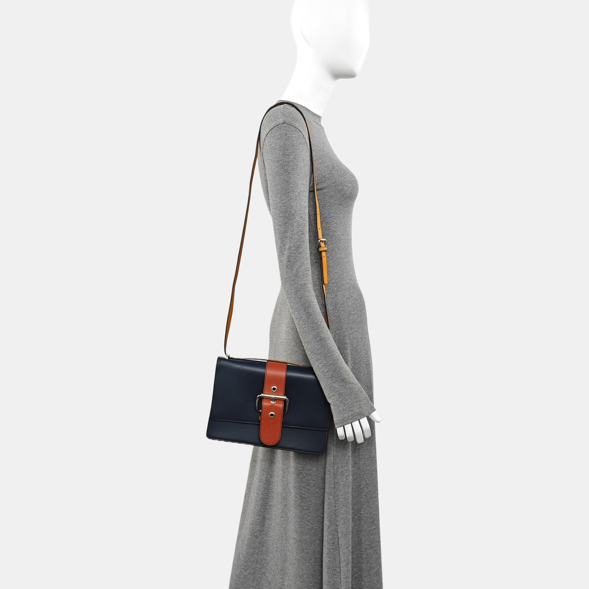 Calfskin Shoulder Bag Blue