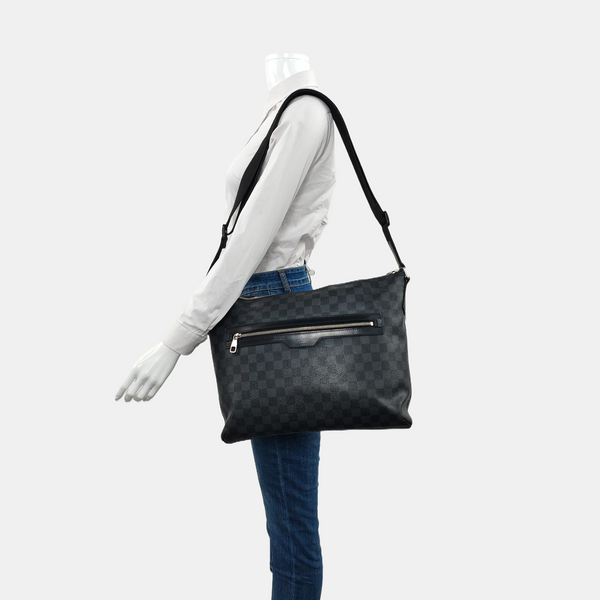 Damier Graphite Coated Canvas Crossbody Bag Gray