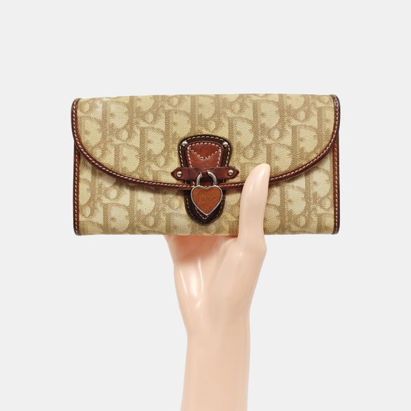 Oblique Coated Canvas Top Handle Bag Beige