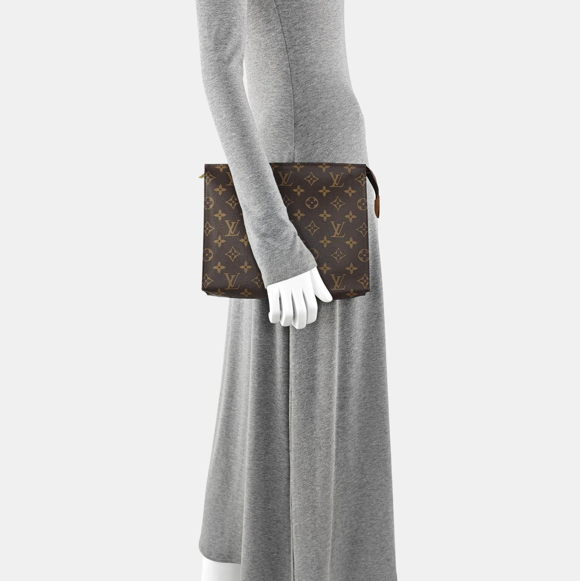 TOILET POCKET 26 Monogram Coated Canvas Brown