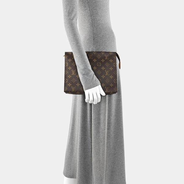 TOILET POCKET 26 Monogram Coated Canvas Brown