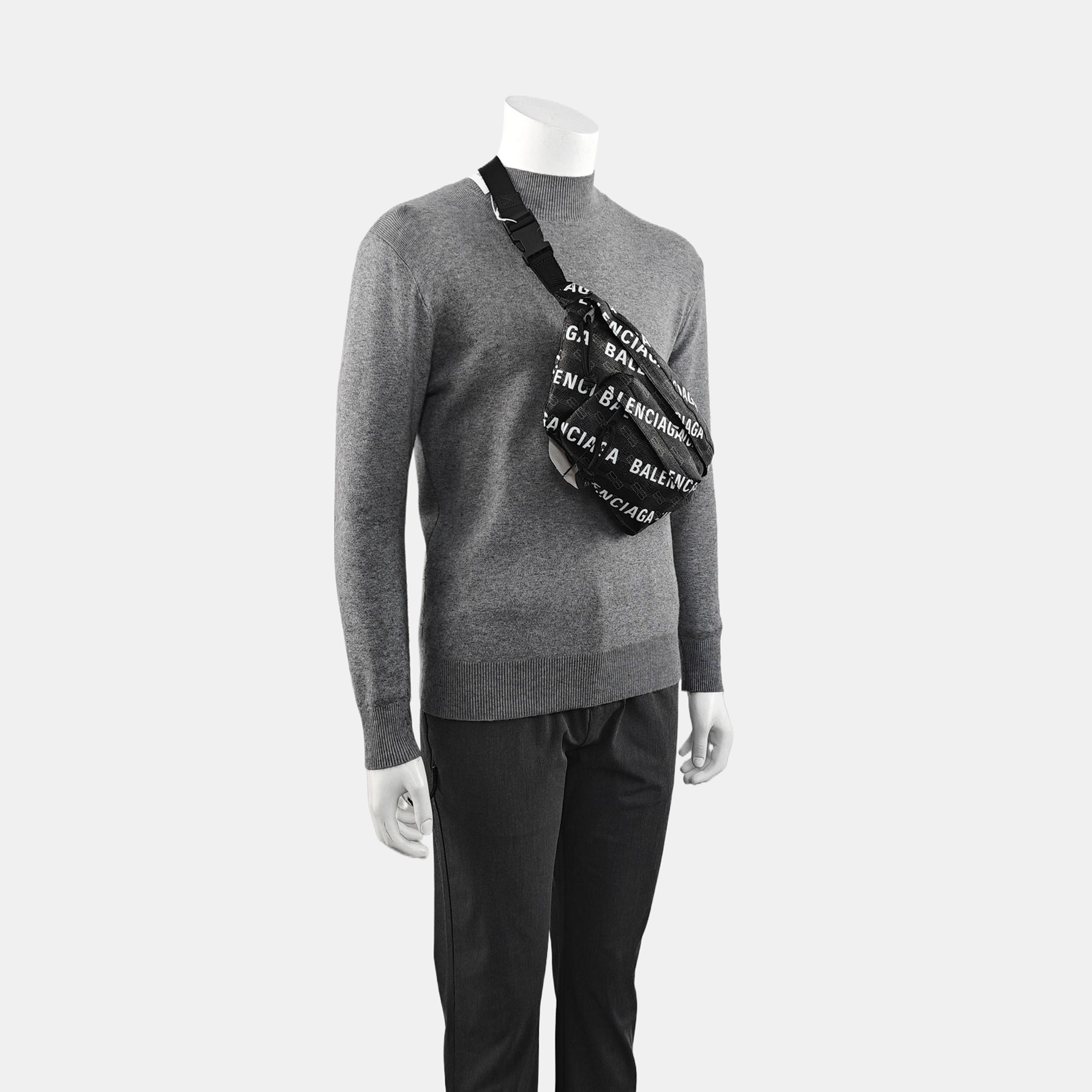 Coated Canvas Belt Bag Medium Black