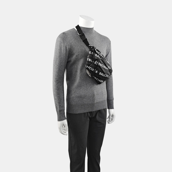 Coated Canvas Belt Bag Medium Black