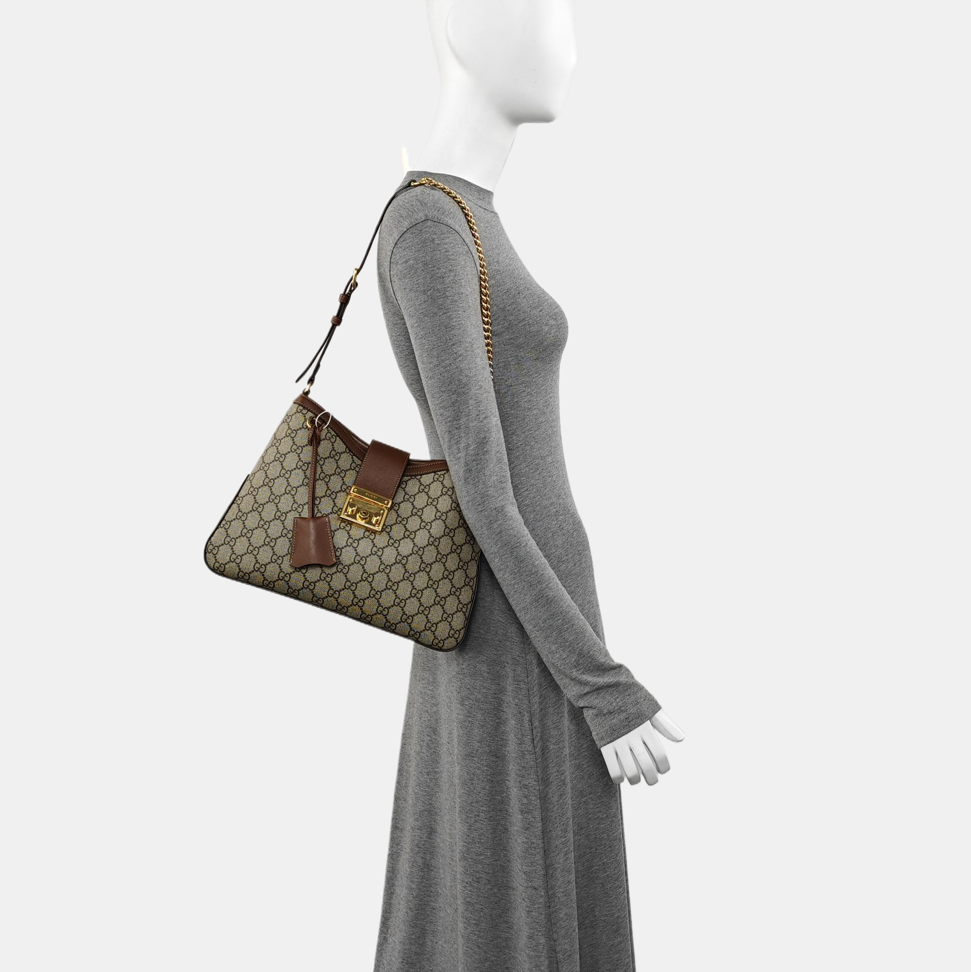 Padlock Medium Monogram Coated Canvas Brown