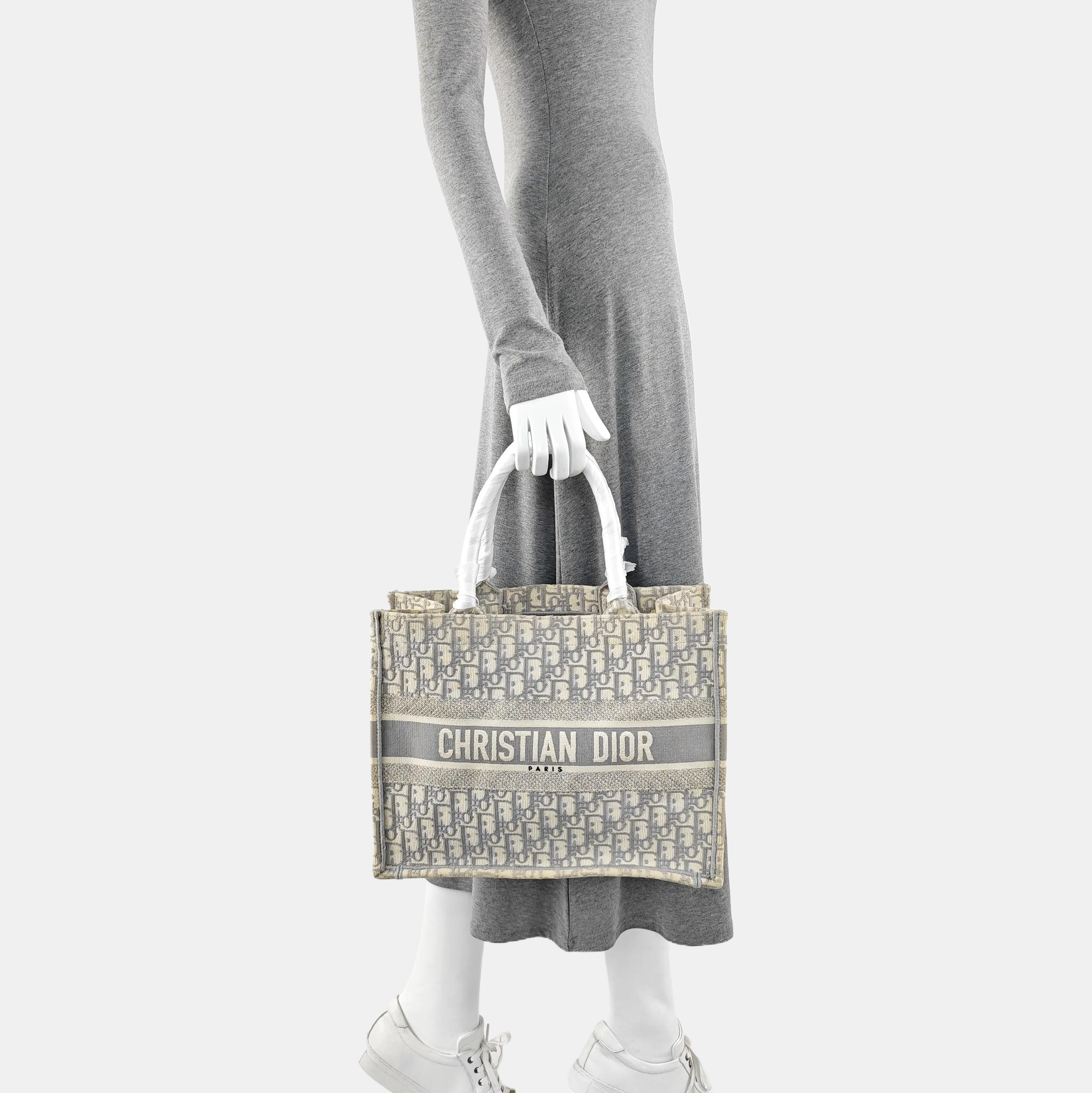 Book Tote Medium Oblique Canvas White