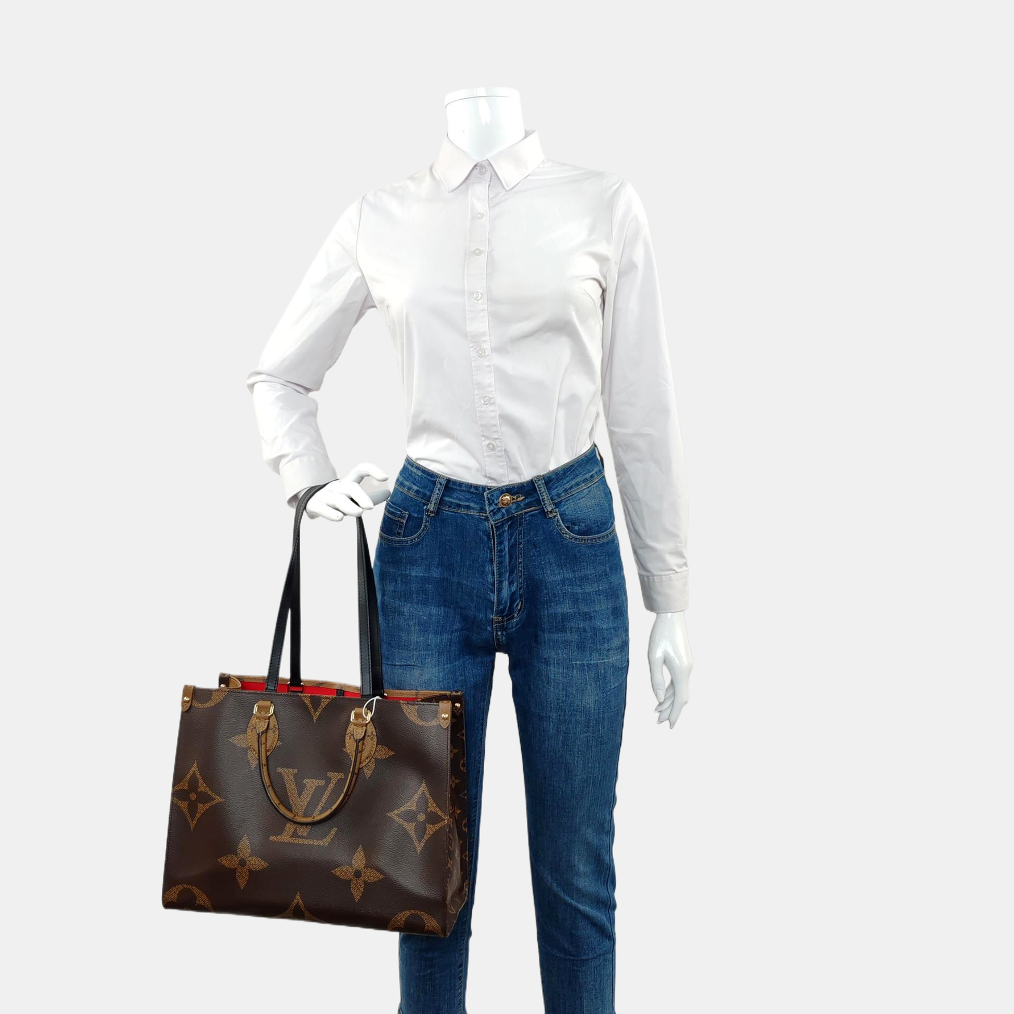 Authenticated pre-owned  ONTHEGO MM Monogram Coated Canvas Brown - Tote Bag at Looply