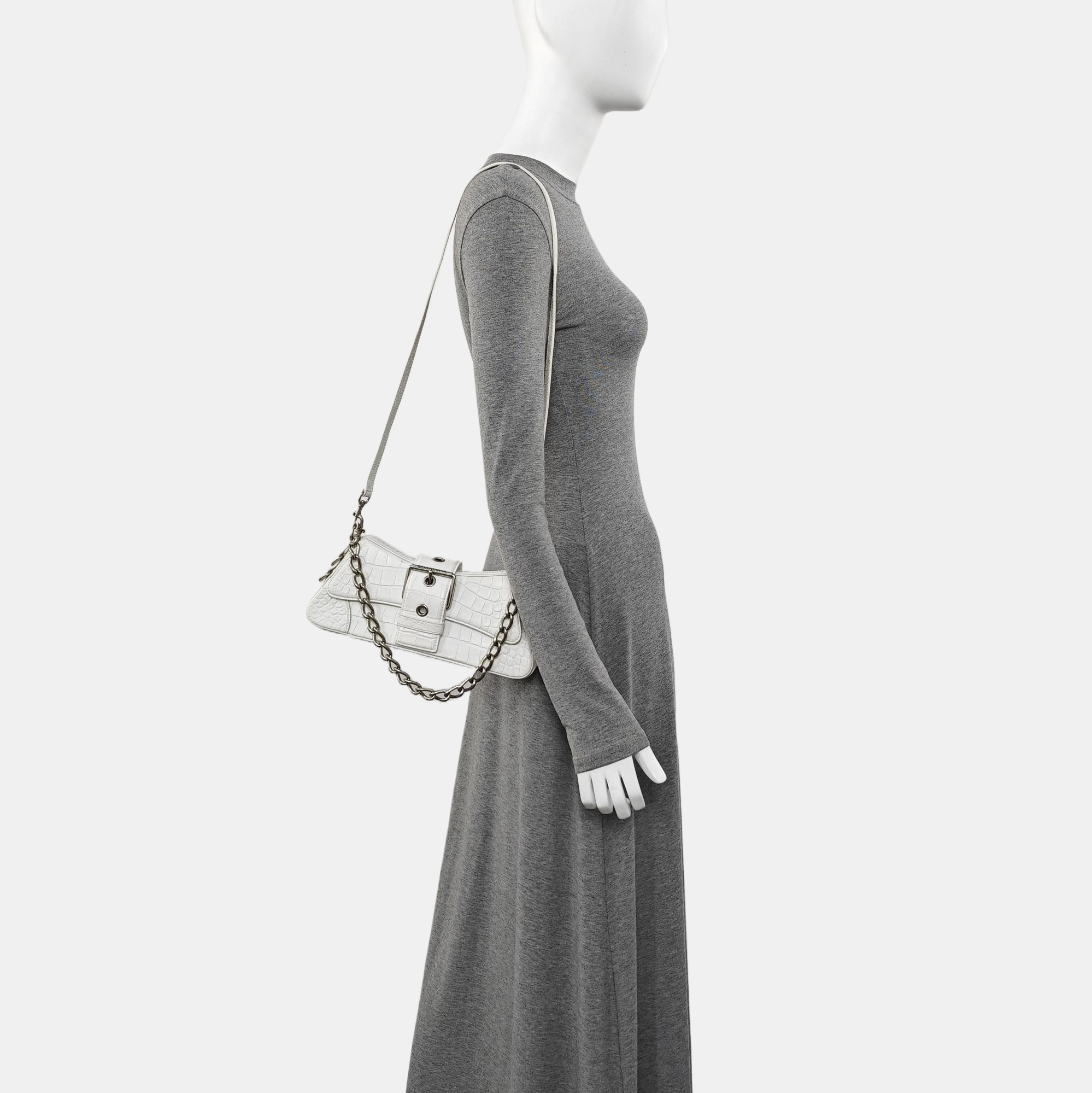 Calfskin Shoulder Bag White