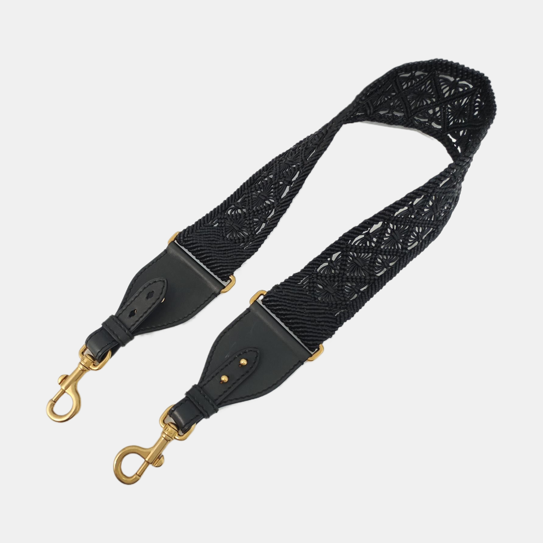 Leather Bag Strap Black