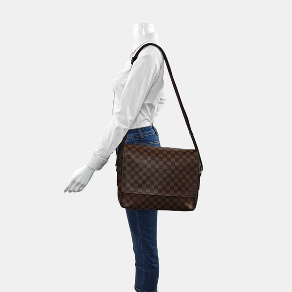 SHELTON MM Damier Ebene Coated Canvas Brown