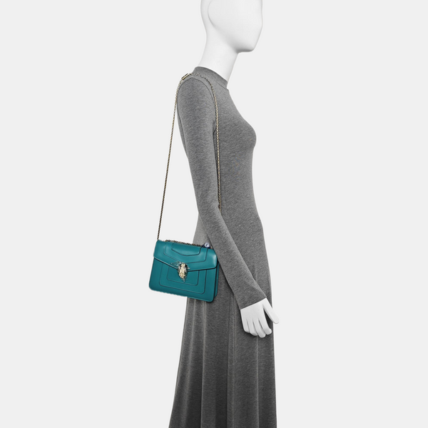 SERPENTI FOREVER Small Calfskin Blue