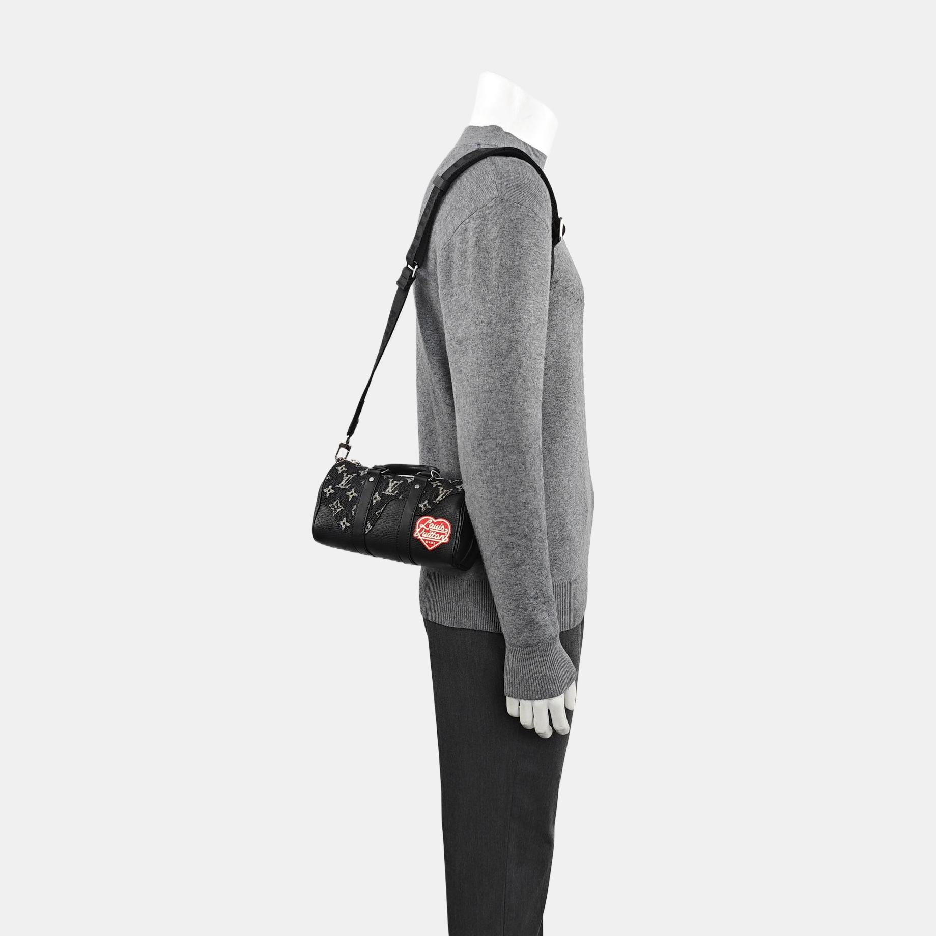 KEEPALL Nano Monogram Calfskin Black
