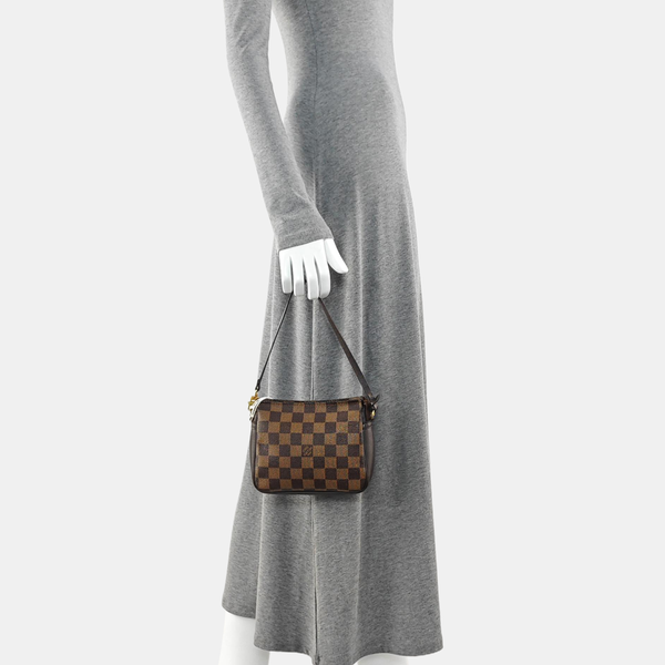 TROUSSE MAKE UP Damier Ebene Coated Canvas Brown