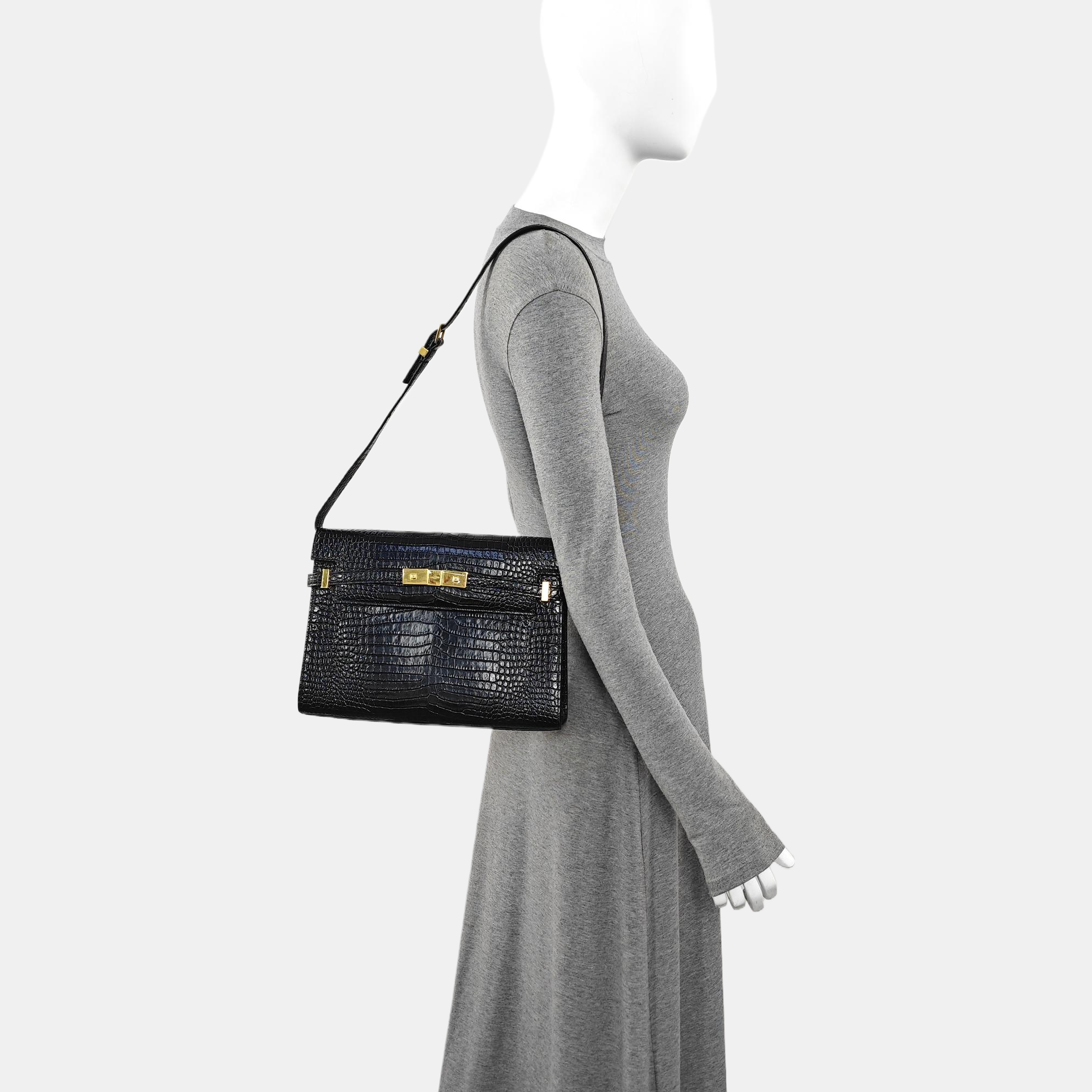 MANHATTAN Medium Calfskin Black