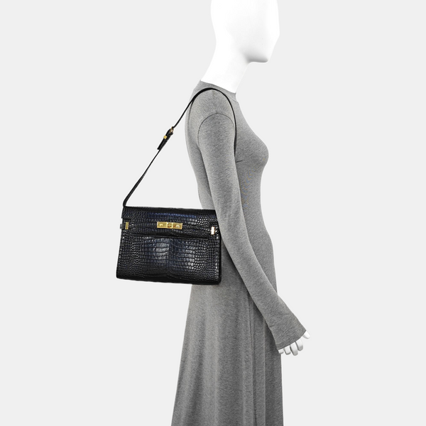 MANHATTAN Medium Calfskin Black