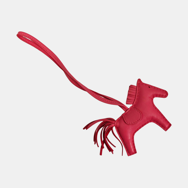 Leather Bag Charm Red