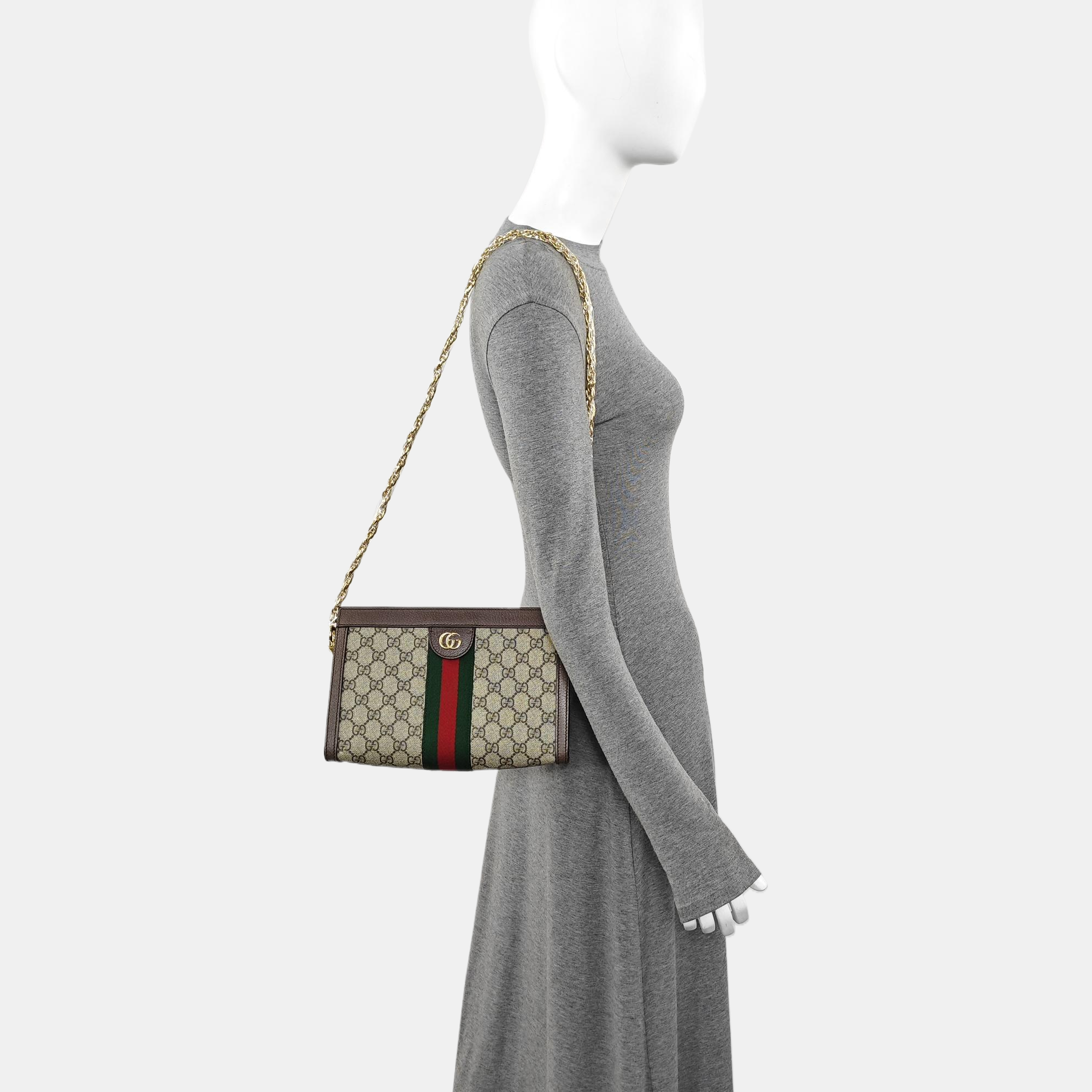 Ophidia Small Monogram Coated Canvas Beige
