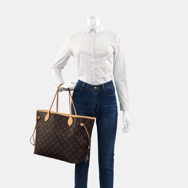 NEVERFULL MM Monogram Coated Canvas Brown
