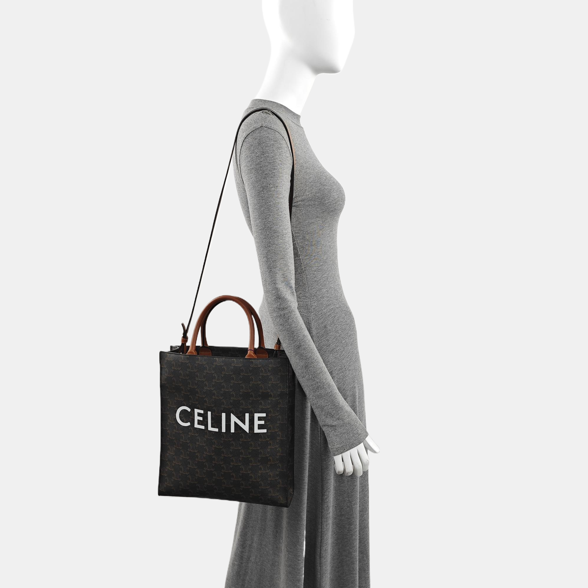 CABAS CELINE Small Coated Canvas Brown