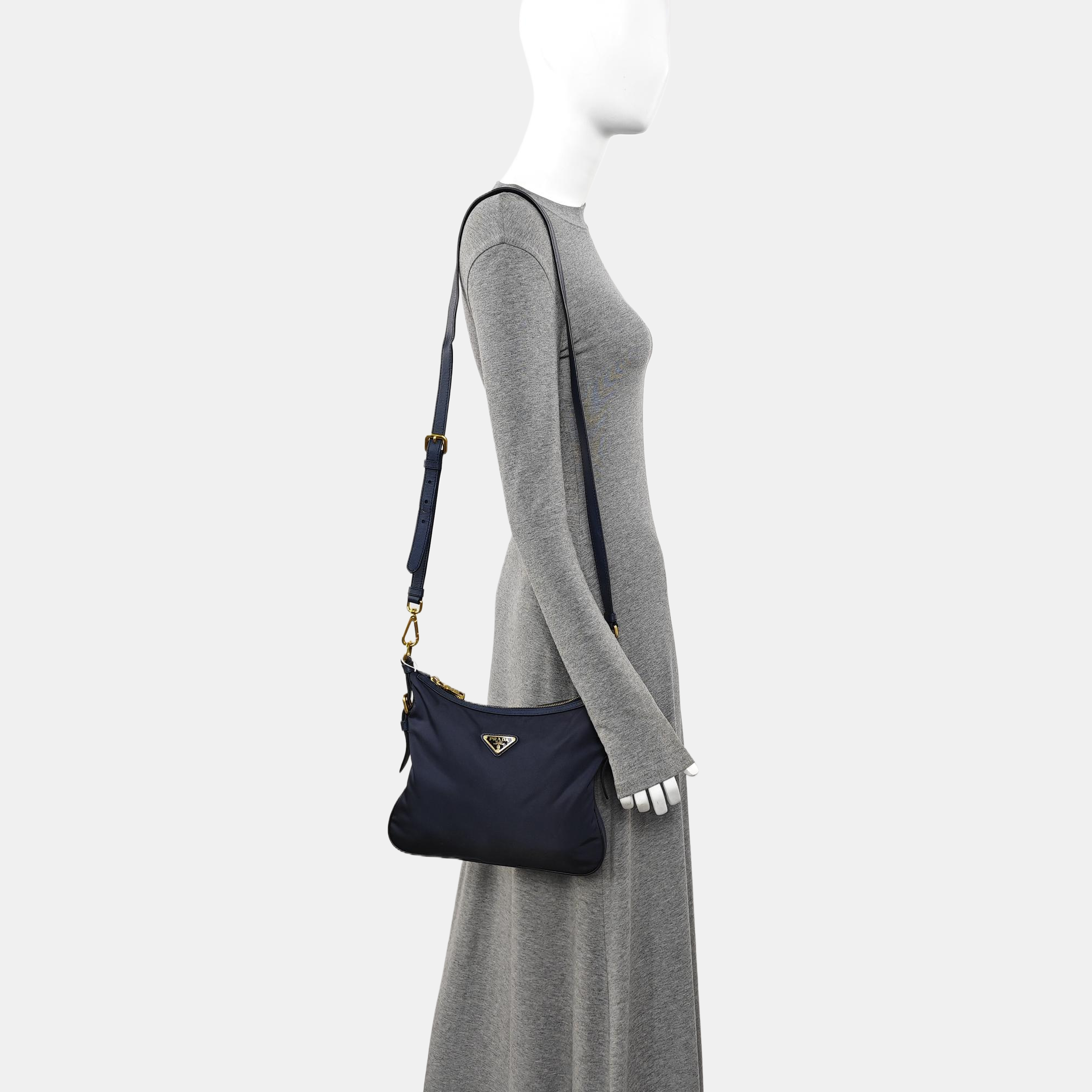 Nylon Shoulder Bag Blue