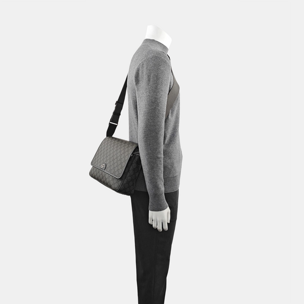 Ophidia Medium Monogram Coated Canvas Gray