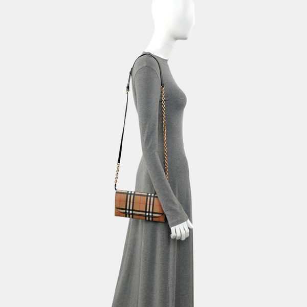 Coated Canvas Shoulder Bag Brown