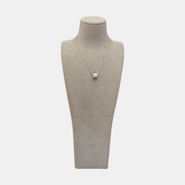 Perlée Clovers 18k White Gold Silver Necklace