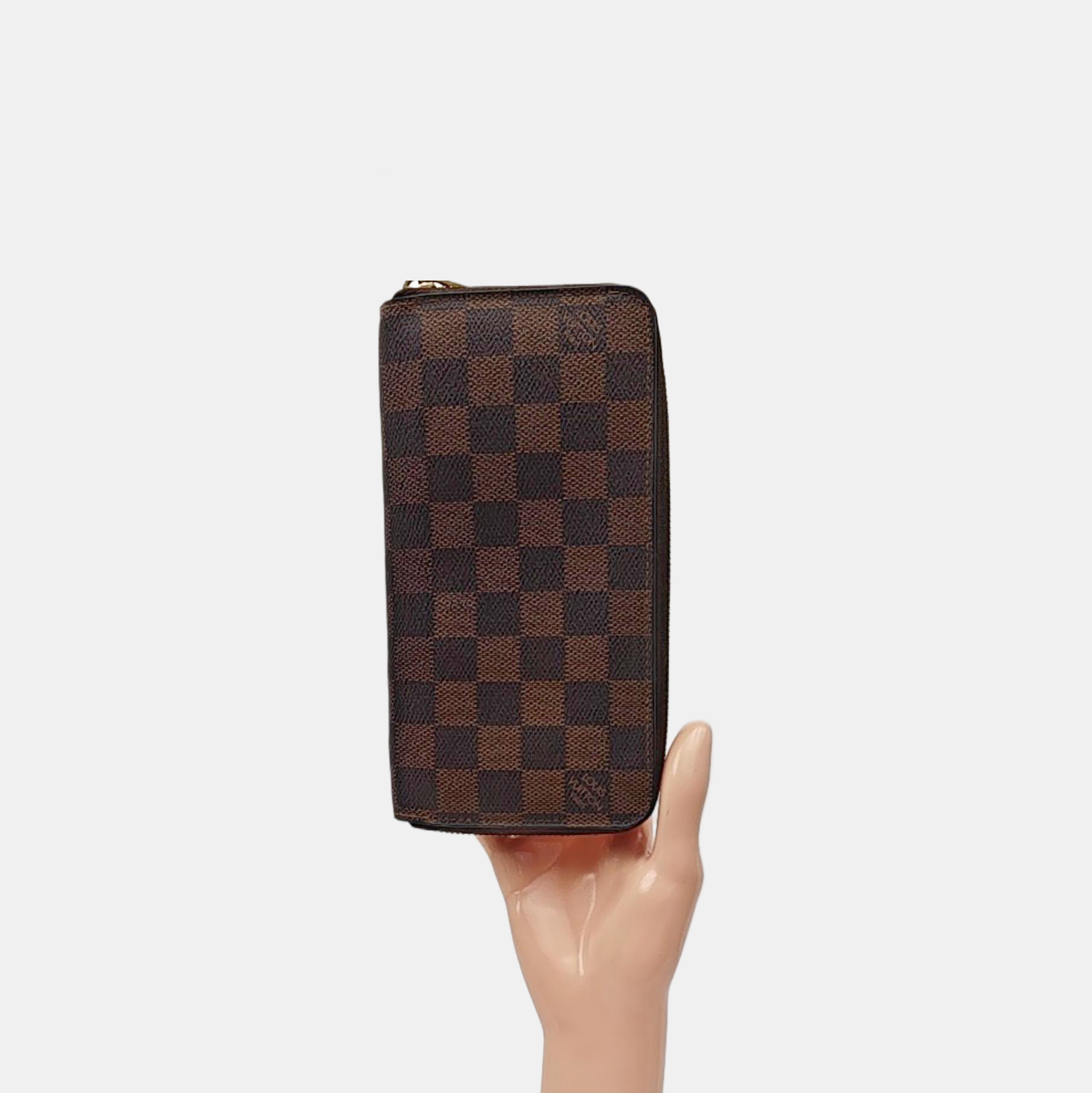 ZIPPY Damier Ebene Coated Canvas Brown Wallet