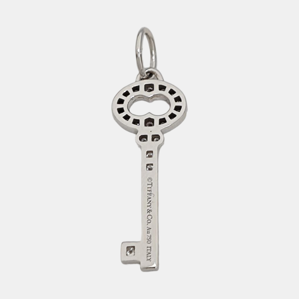 Tiffany Keys 18k White Gold Silver Pendant